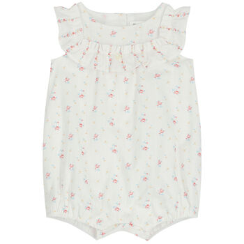 Baby Girls White Floral Romper
