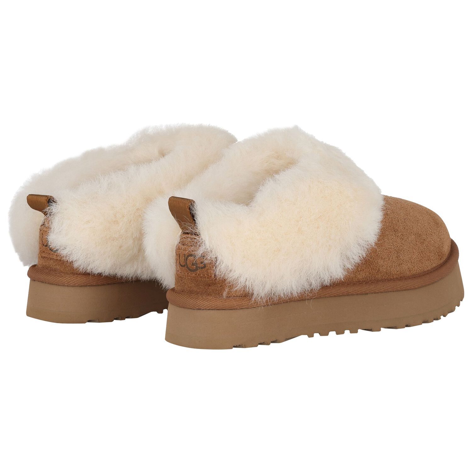 Girls Chestnut Brown Tazzelle Suede Mules, 1, hi-res