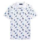 تيشيرت بولو بالشعار باللون الأبيض للأولاد, 1, hi-res