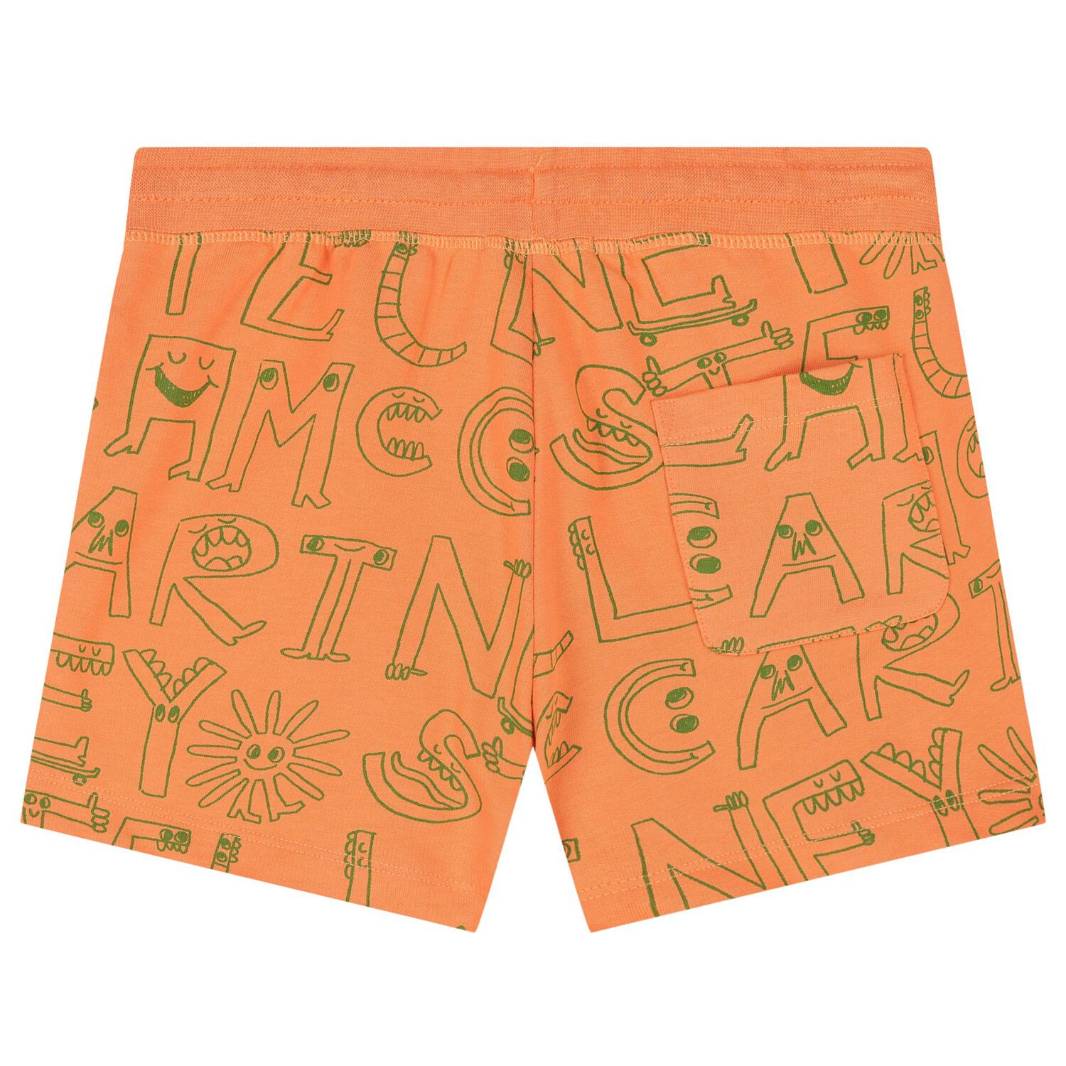 Boys Orange Logo Shorts, 1, hi-res