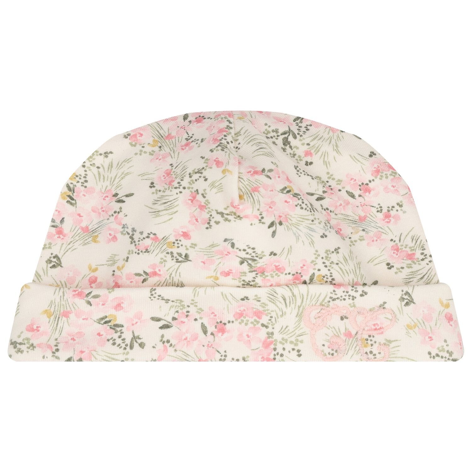 Baby Girls Pink Floral Hat, 1, hi-res