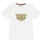 Boys White Dragon Logo T-Shirt, 2, hi-res