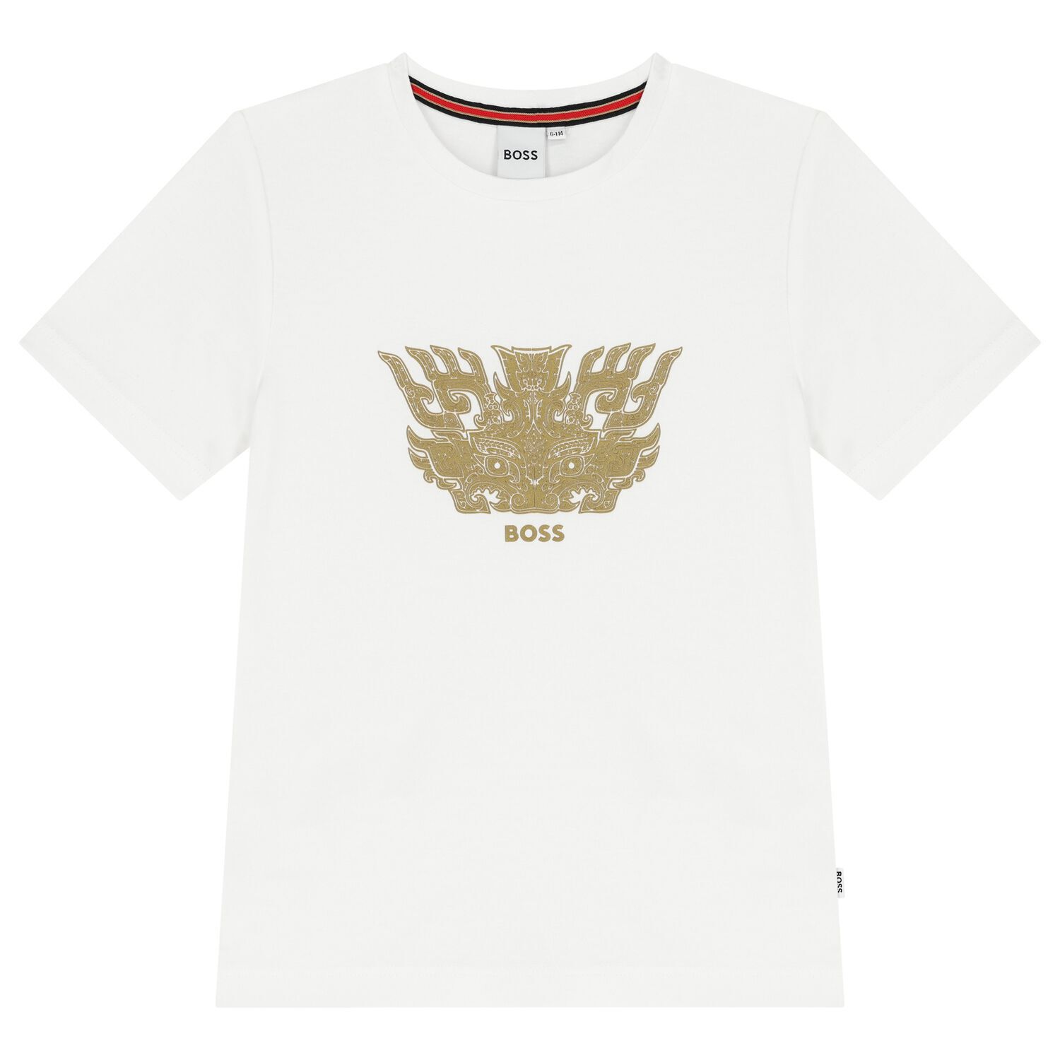 Boys White Dragon Logo T-Shirt, 2, hi-res image number null