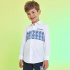 Boys White Logo Shirt, 1, hi-res