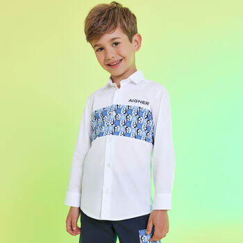 Boys White Logo Shirt
