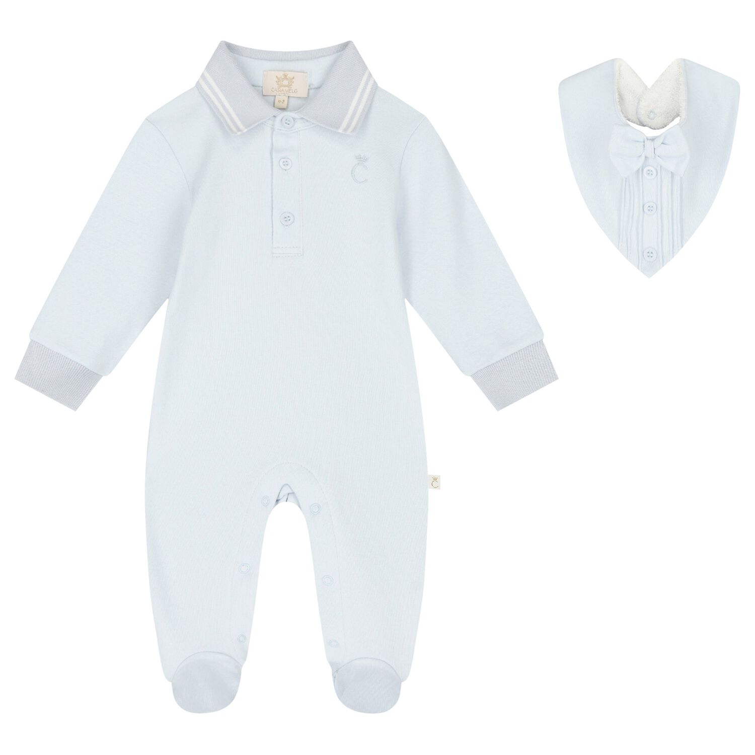 Baby Boys Blue Logo Babygrow Set, 1, hi-res