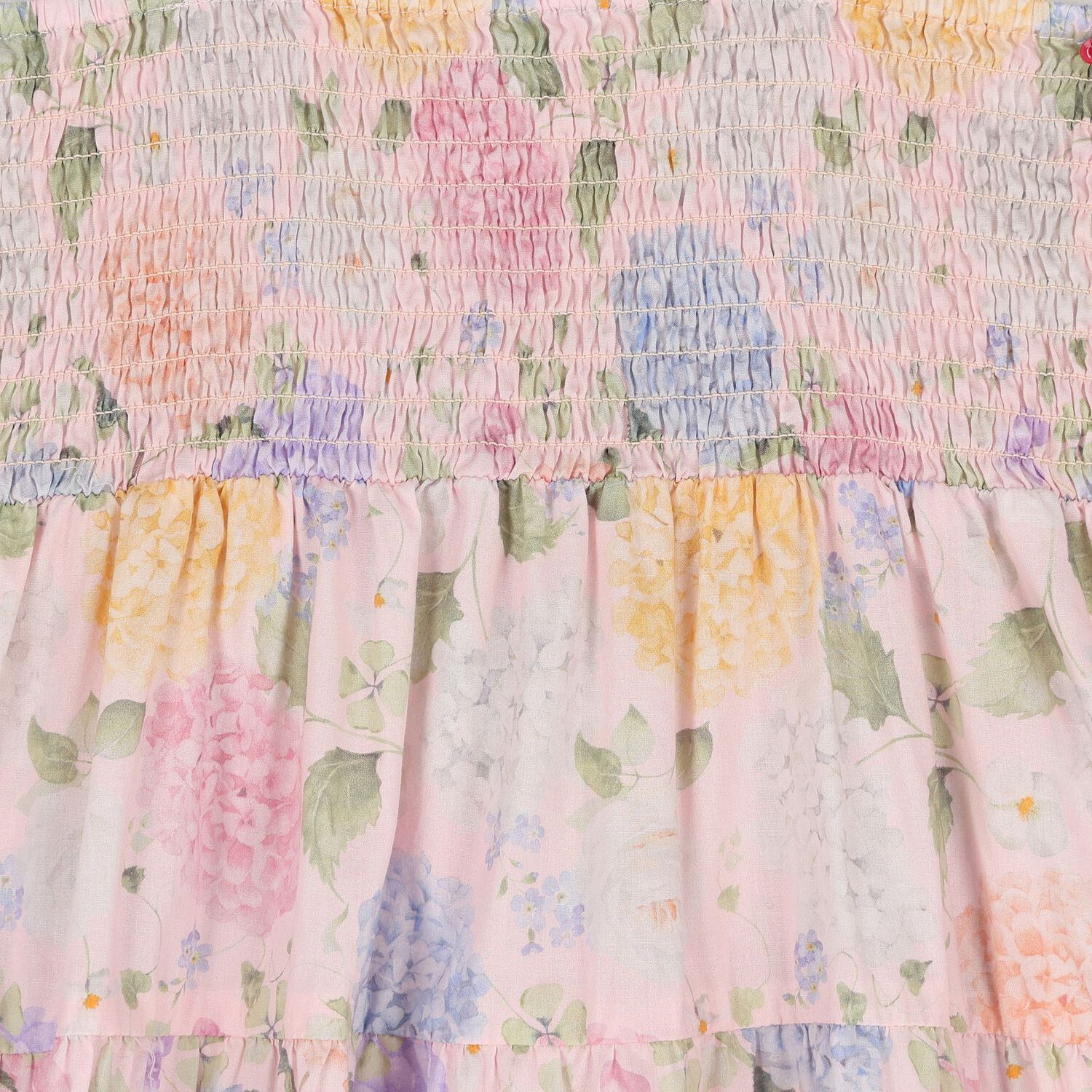 Girls Pink Floral Tiered Dress, 1, hi-res