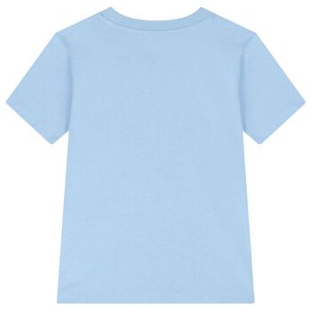 Boys Blue Cotton Graphic Print T-Shirt