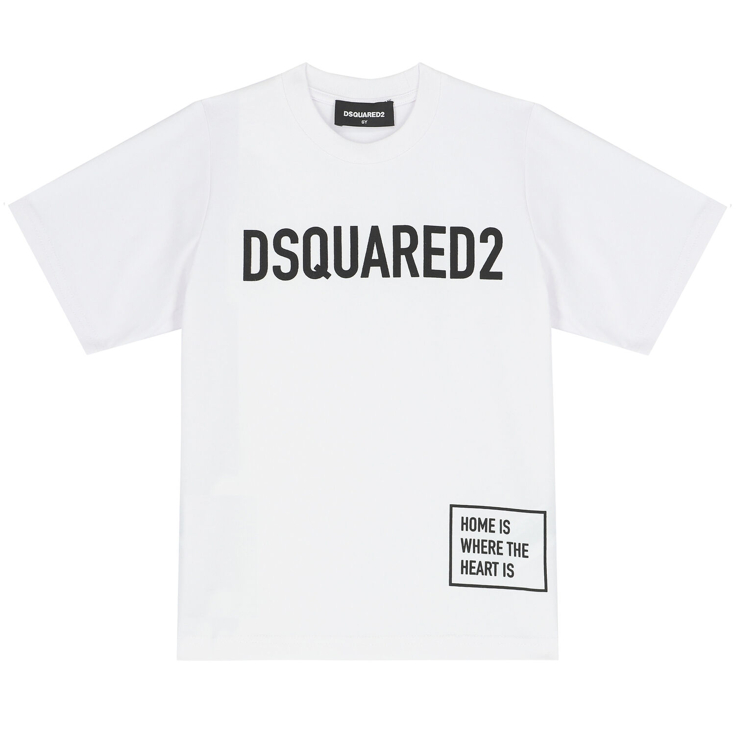 تيشيرت قطن بالشعار باللون الابيض, 1, hi-res