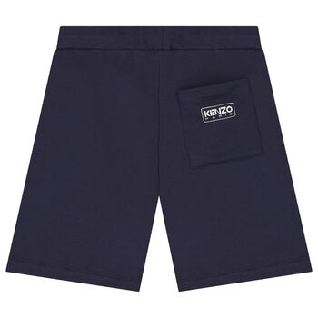 Boys Navy Blue Logo Shorts