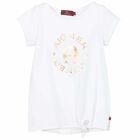 تيشيرت بالشعار باللون الابيض للبنات, 1, hi-res