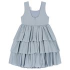 فستان بنات بطيات بطبعة الزهور باللون  الأزرق, 1, hi-res