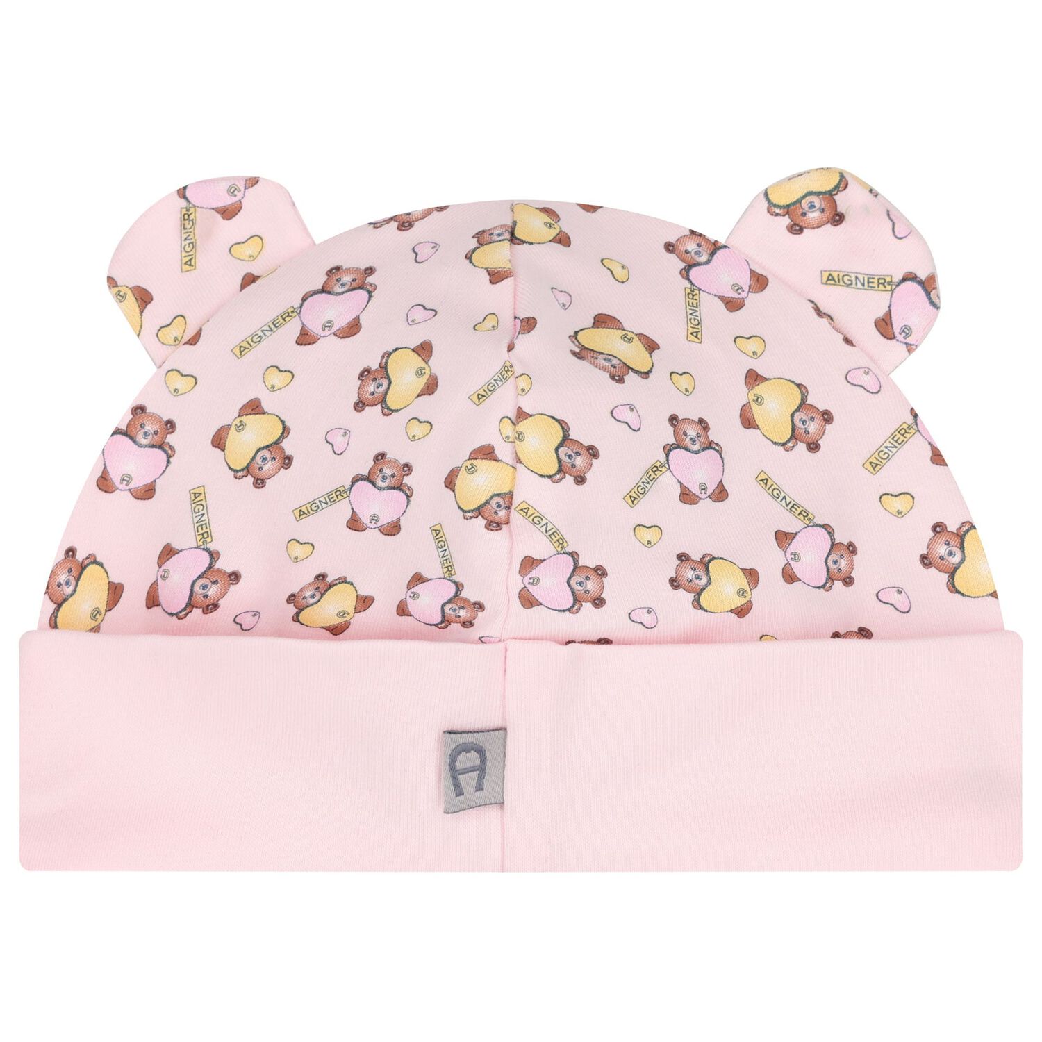 Baby Girls Pink Teddy Bear Hat, 1, hi-res