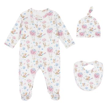 Baby Girls White Azalia Babygrow Set