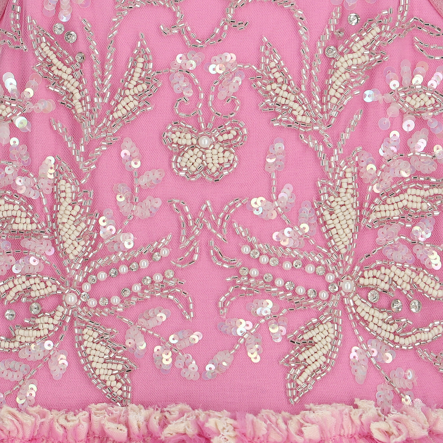 Girls Pink Embellished Tulle Dress, 1, hi-res