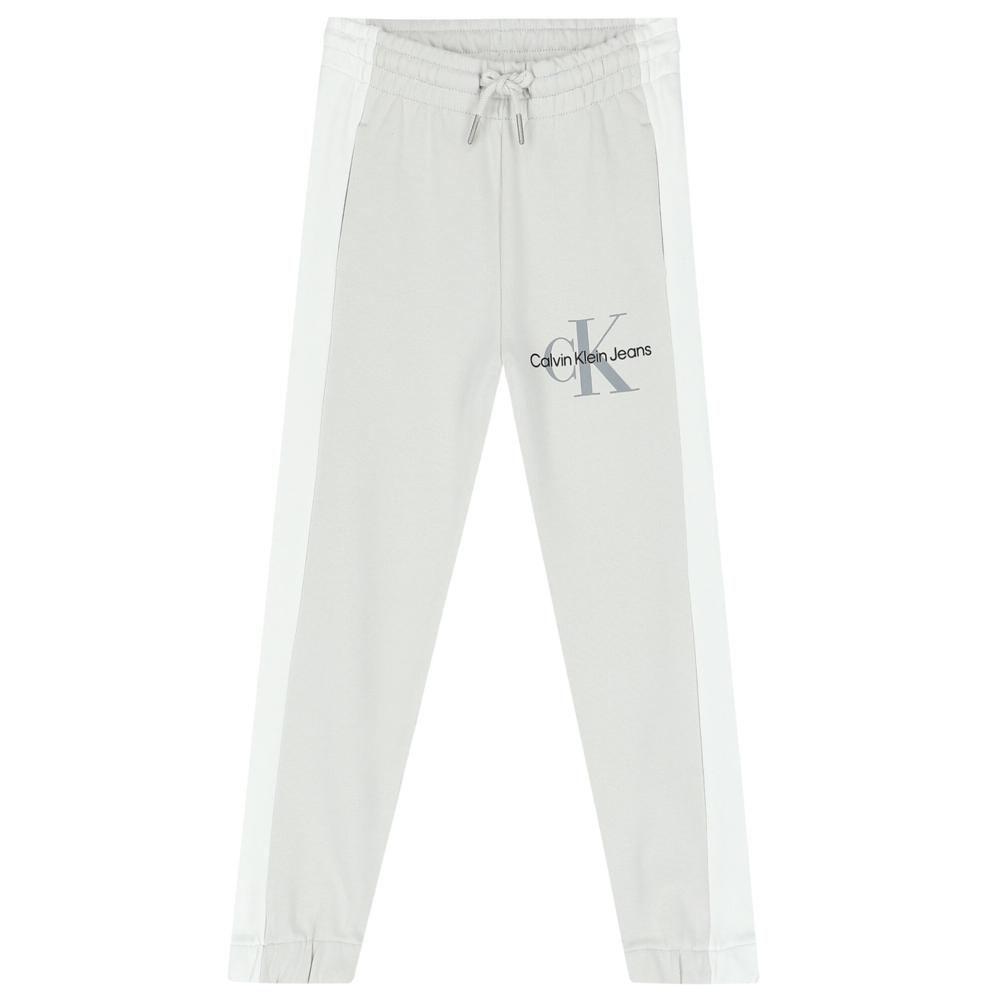 Calvin Klein Boys White Grey Logo Joggers Junior Couture UAE
