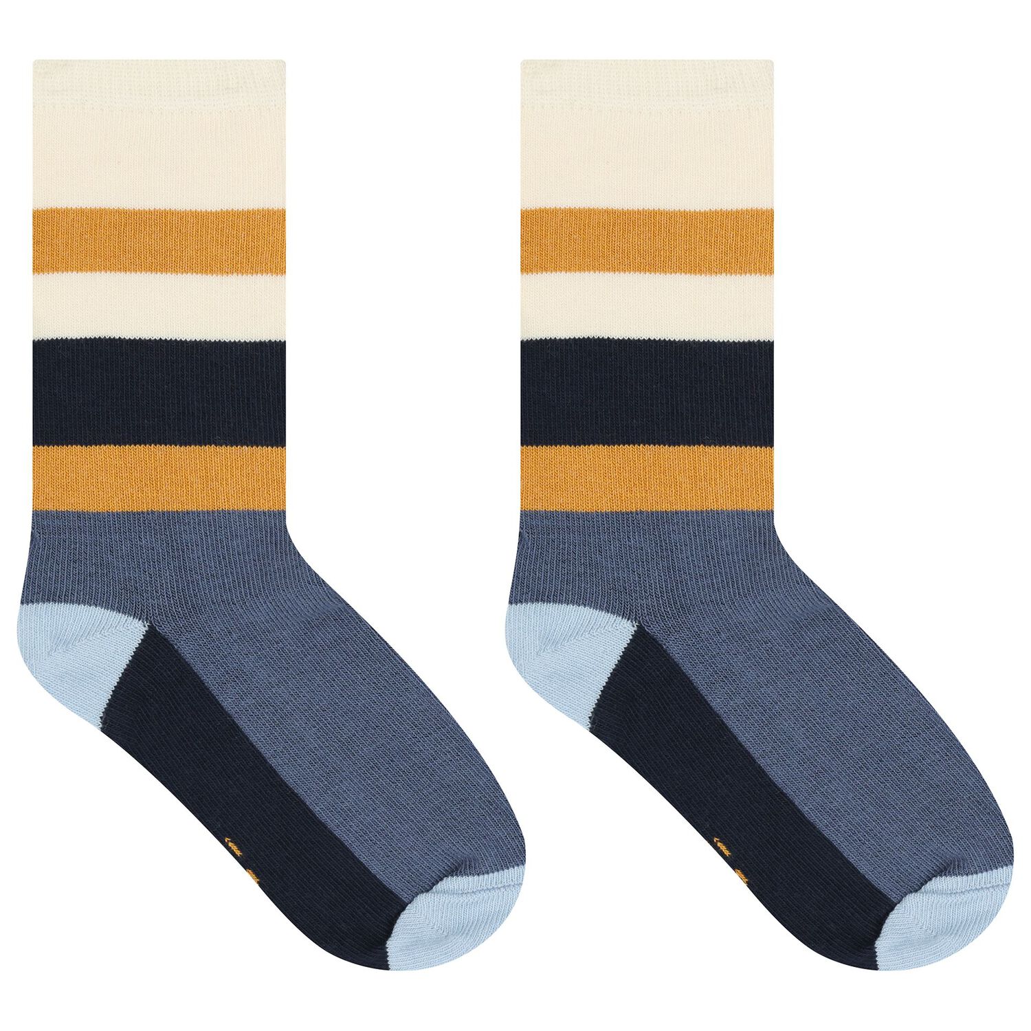Boys Navy Blue & Beige Socks ( 3-Pack ), 1, hi-res