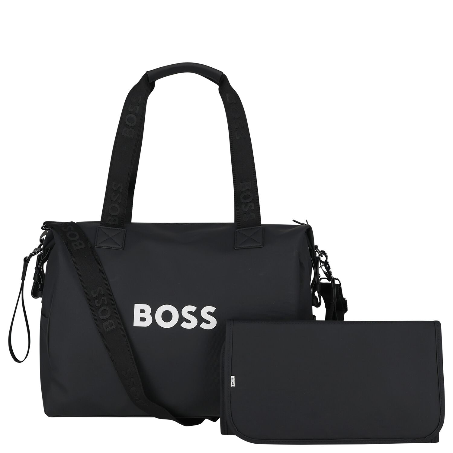 Black Logo Baby Changing Bag, 1, hi-res