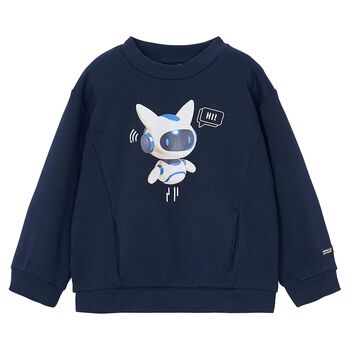 Boys Navy Blue Robot Sweatshirt