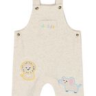 Baby Girls Beige Logo Dungaree Set, 1, hi-res