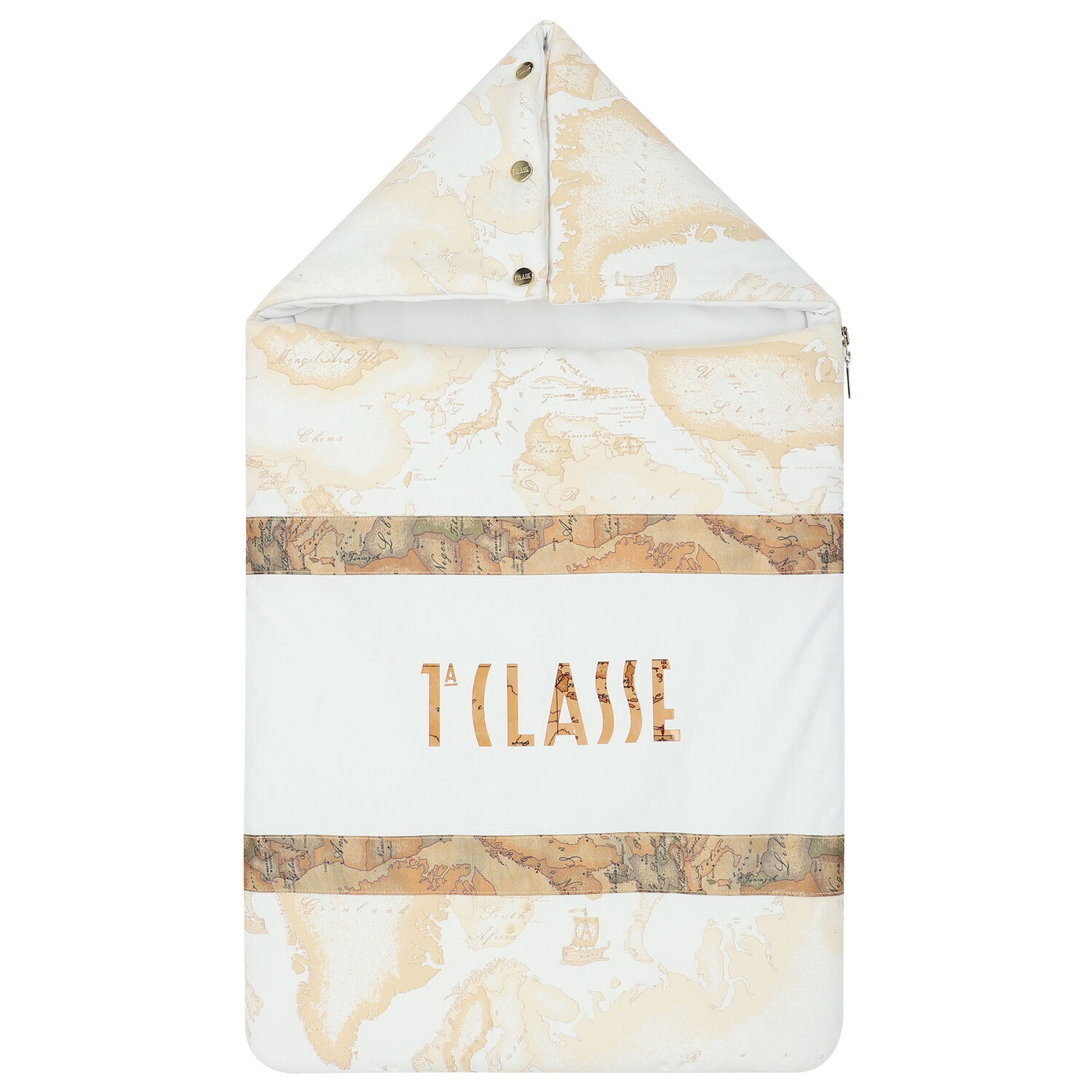 مدس بالشعار بطبعة خريطة باللون الأبيض والبيج , 1, hi-res