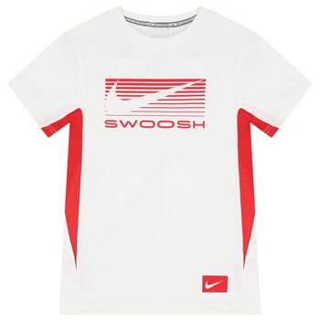 Boys White & Red Logo T-Shirt