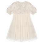 Girls Ivory Sequin & Tulle Dress, 1, hi-res
