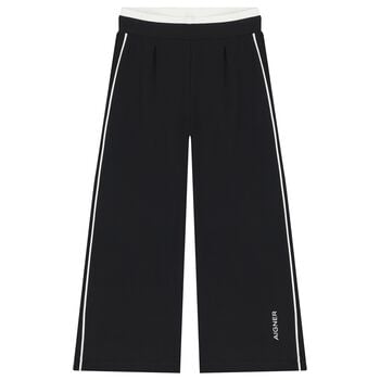 Girls Black Logo Trousers