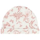 Baby Girls Ivory & Pink Toile De Jouy Hat, 1, hi-res