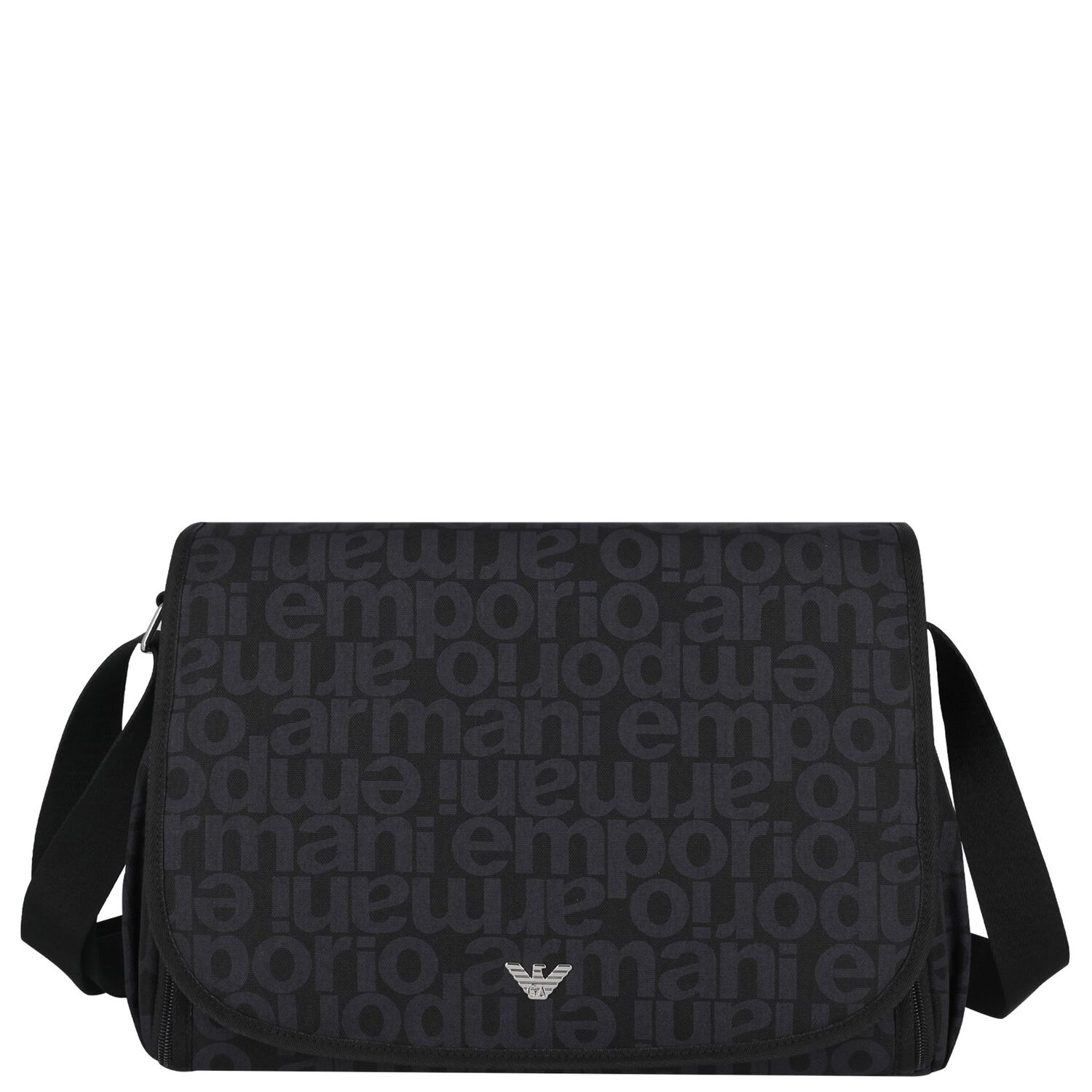 Black Logo Baby Changing Bag, 1, hi-res