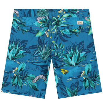 Boys Blue Leaves Chino Shorts