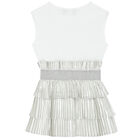 فستان بالشعار باللون الفضي والأ[يض , 1, hi-res