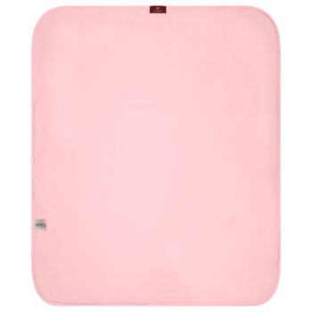 Baby Girls White & Pink Teddy Bear Logo Blanket