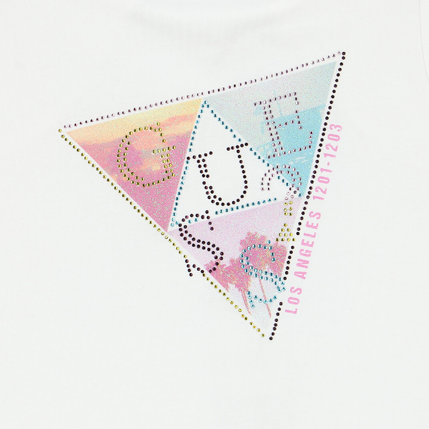 توب بلا أكمام بالشعار باللون الابيض للبنات, 1, hi-res image number null