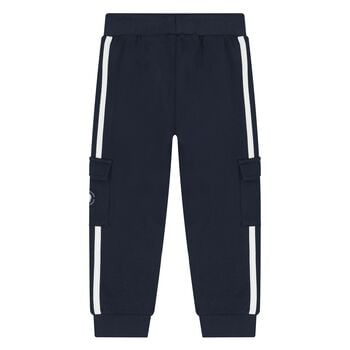 Younger Boys Navy Blue Logo Joggers