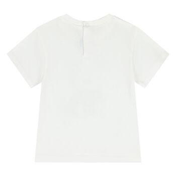 تيشيرت أولاد بطبعة البوبي باللون العاجي 