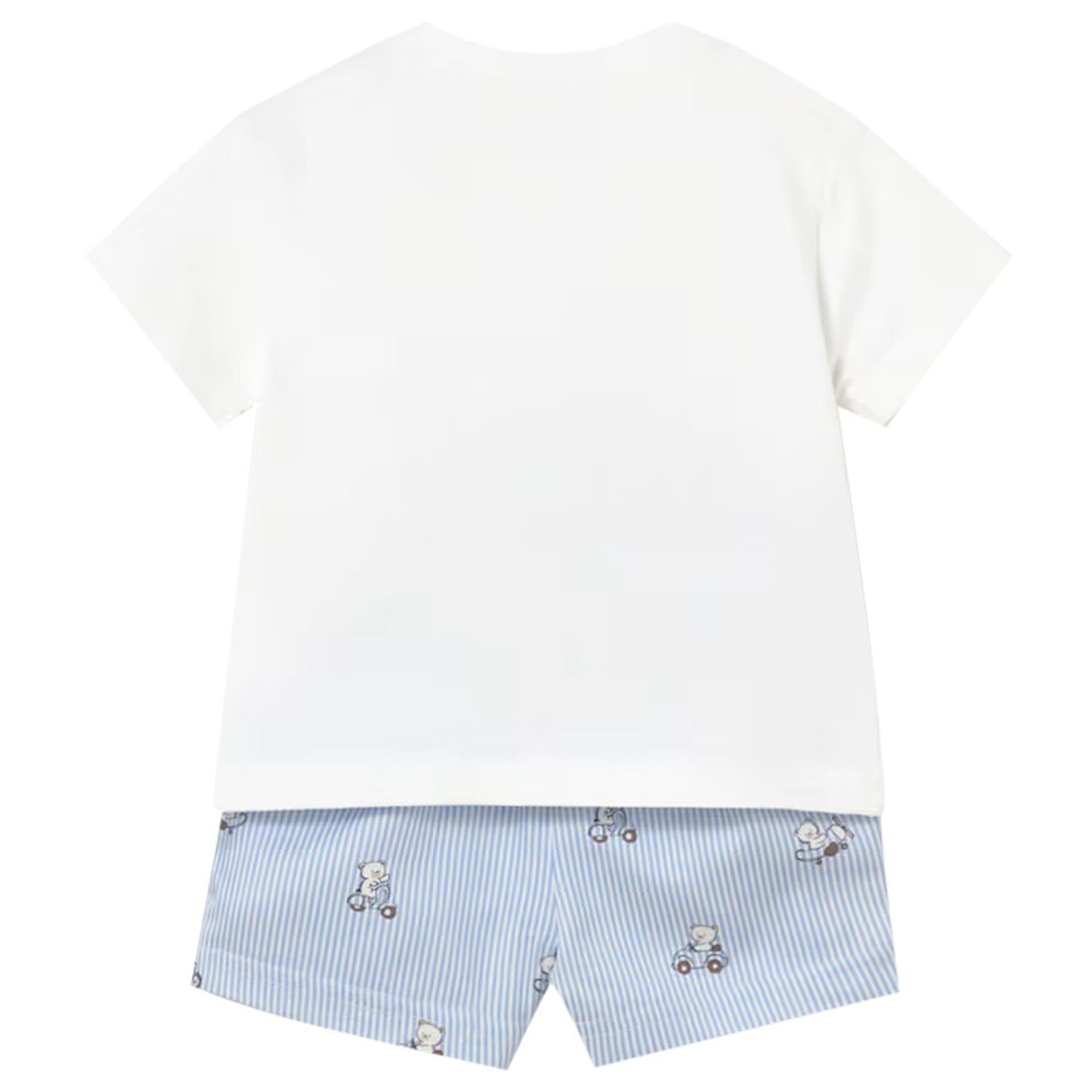 Baby Boys White & Blue Shorts Set, 2, hi-res