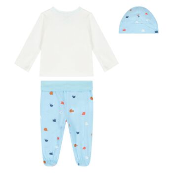 Baby Boys Ivory & Blue Gift Set