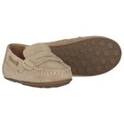 Younger Boys Beige Suede & Leather Loafers, 1, hi-res