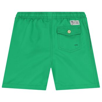Boys Green Logo Swim Shorts