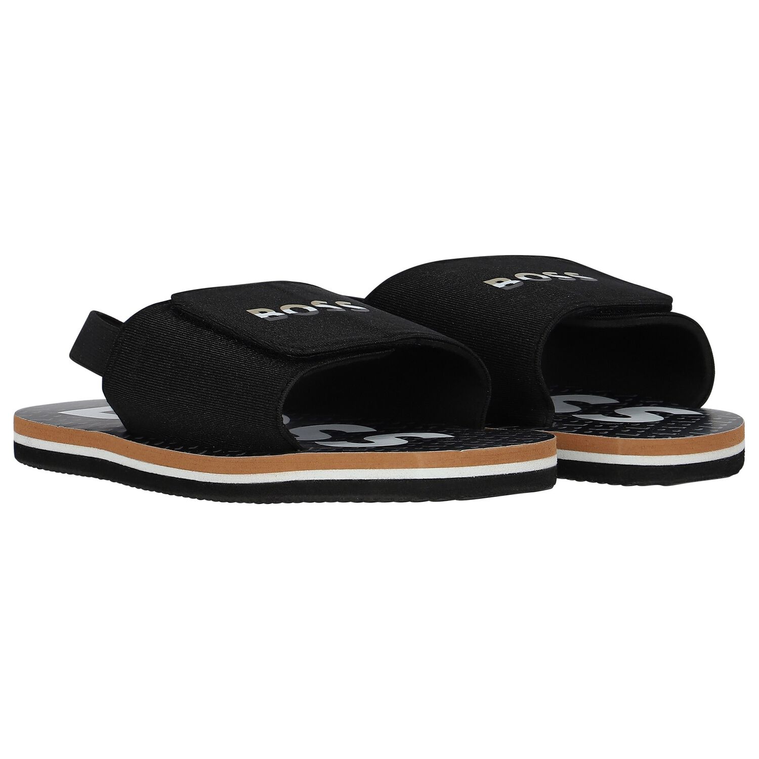 Boys Black Velcro Sandals, 1, hi-res image number null