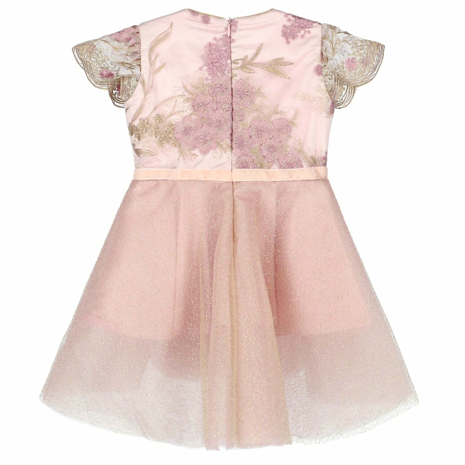 Girls Pink Tulle Special Occasion Dress, 1, hi-res image number null