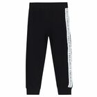 Girls Black & White Logo Leggings, 1, hi-res