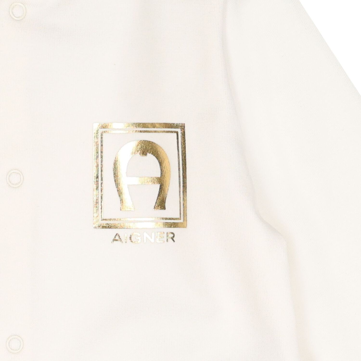 Ivory & Gold Logo Babygrow, 1, hi-res
