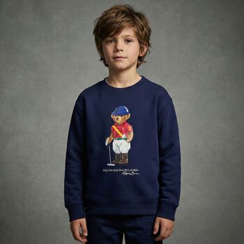 Boys Navy Blue Polo Bear Sweatshirt