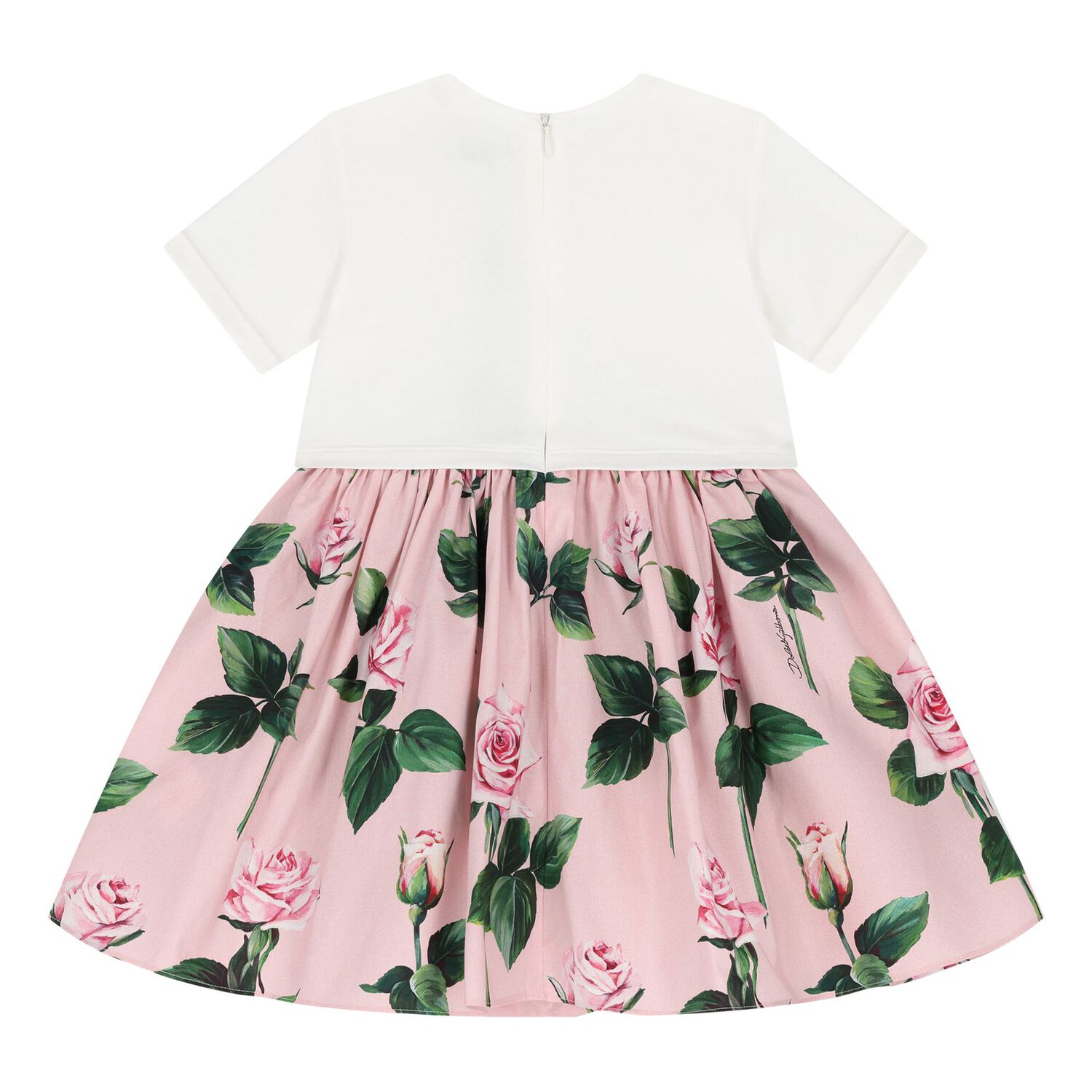 Baby Girls White & Pink Rose Dress Set, 1, hi-res image number null
