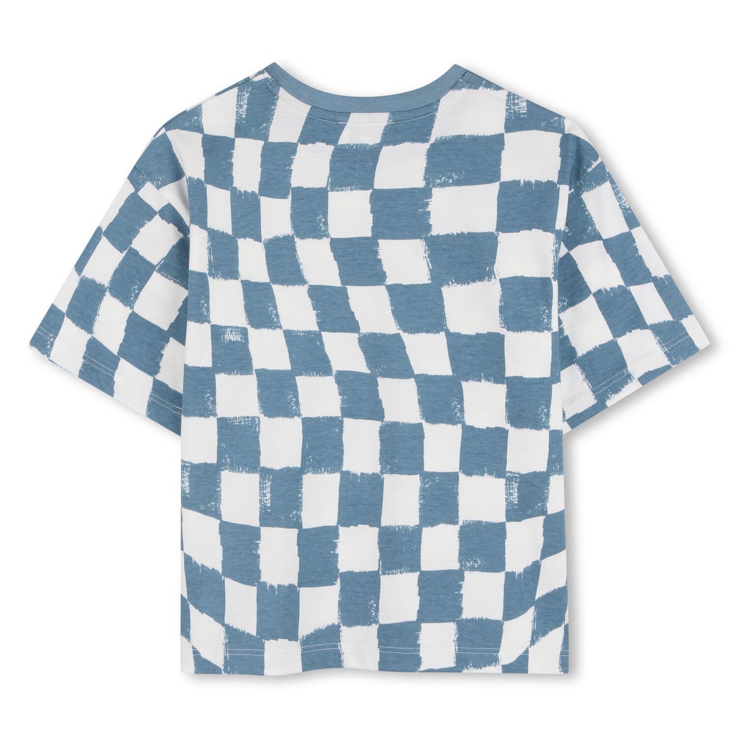 Boys Blue & White Checkerboard T-Shirt, 1, hi-res