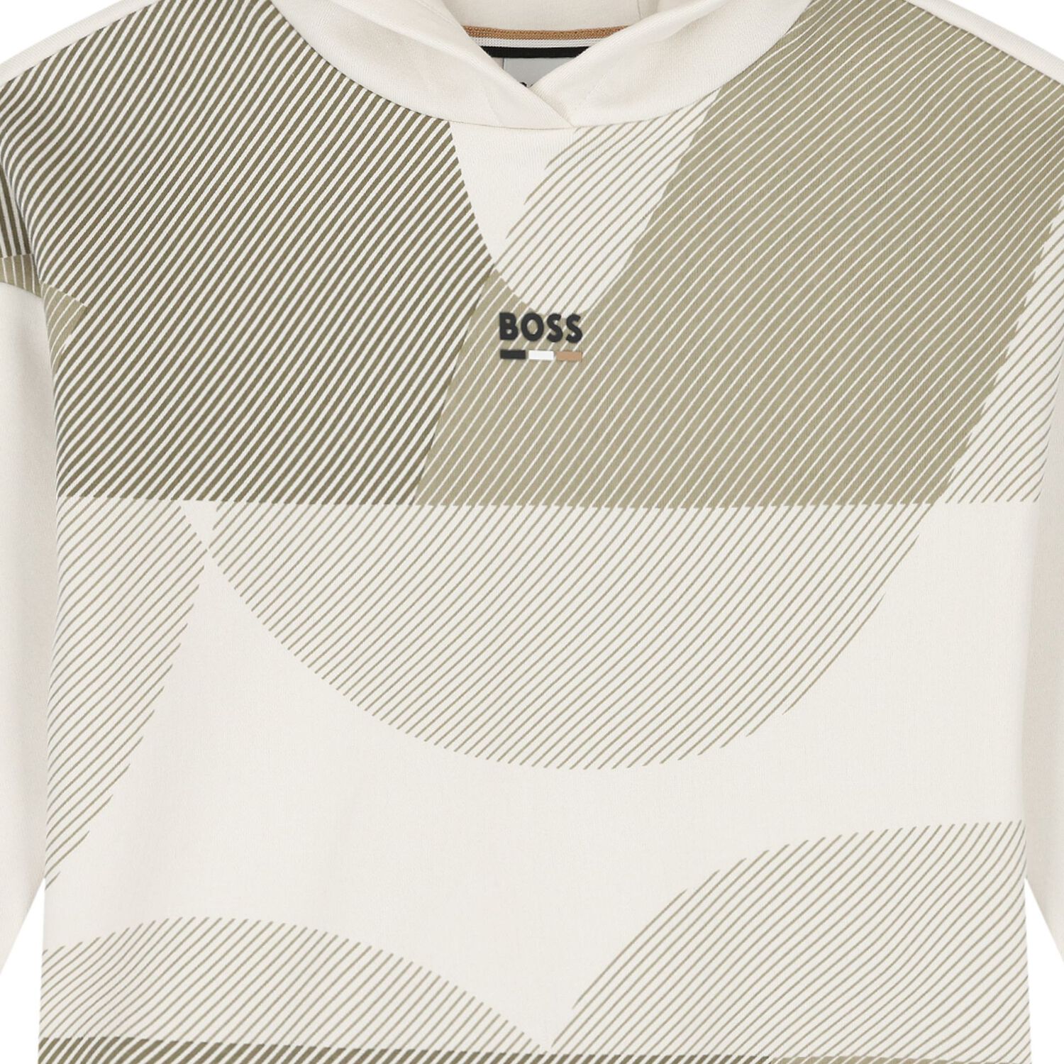 Boys Beige Logo Hooded Top, 1, hi-res