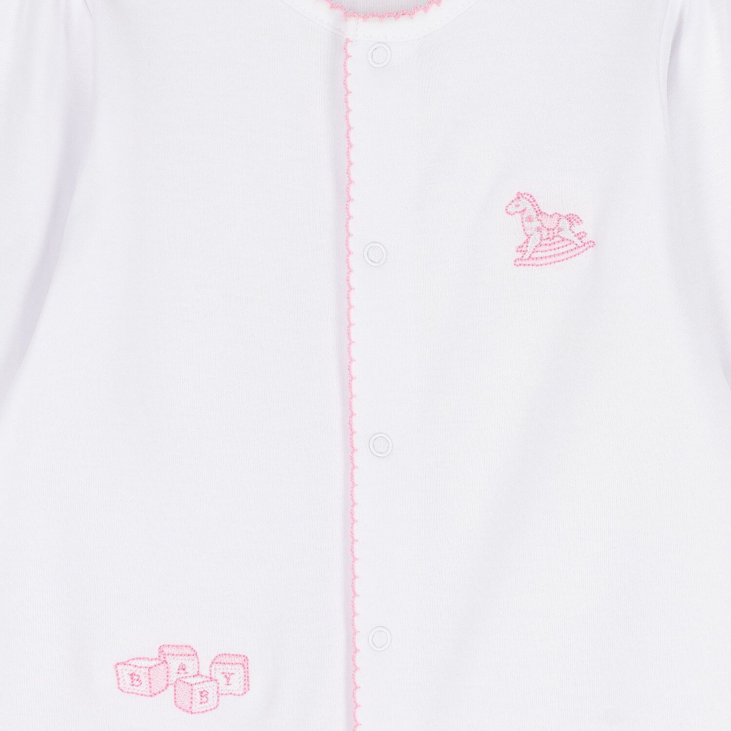 Baby Girls White & Pink Vintage Toy Treasures Babygrow Set, 1, hi-res image number null