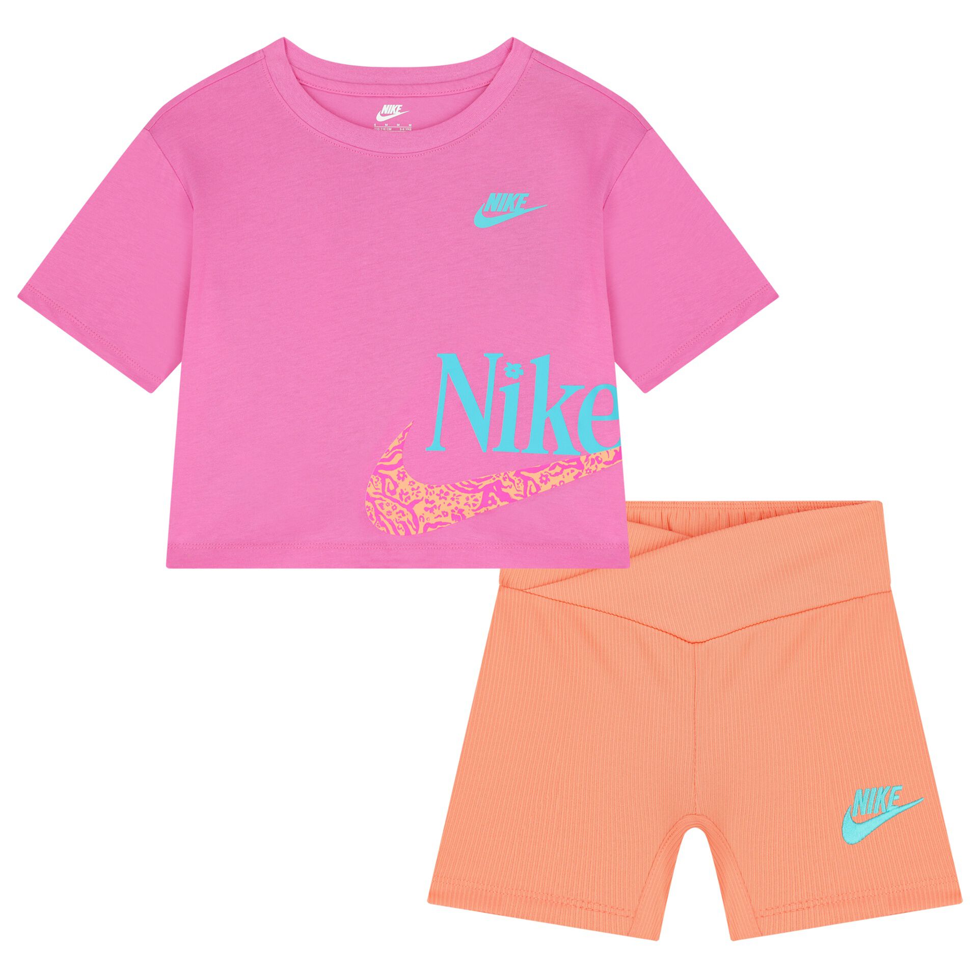 nike shorts and crop set